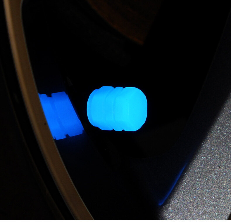 Red Luminous Tire Valve Cap Car Bicycle Motorcycle General Lighting Valve Stem Cover Cars Tire Valve Cover Decorative Accessories