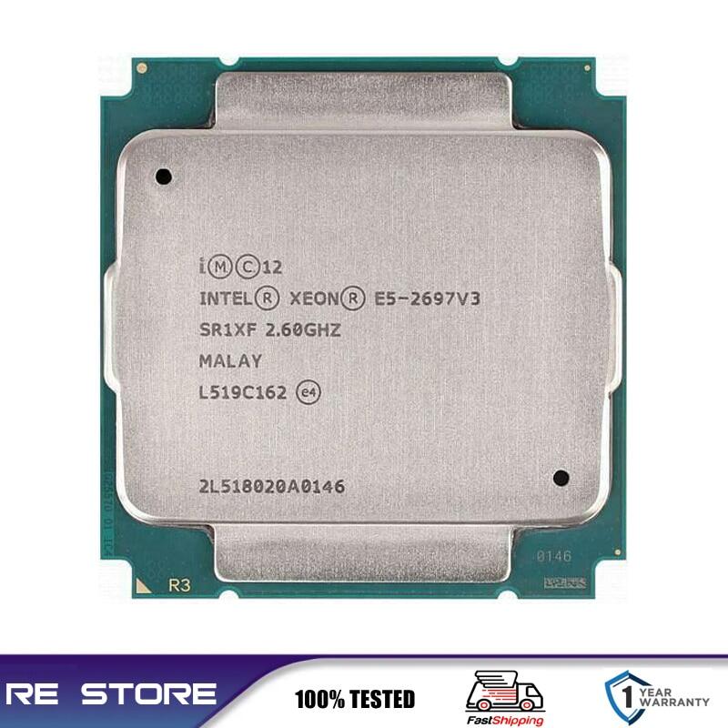Used intel xeon e5 2697v3 e5 2697 v3 processor 14-core 2.60ghz 35mb 22nm lga 2011-3 tdp 145w cpu