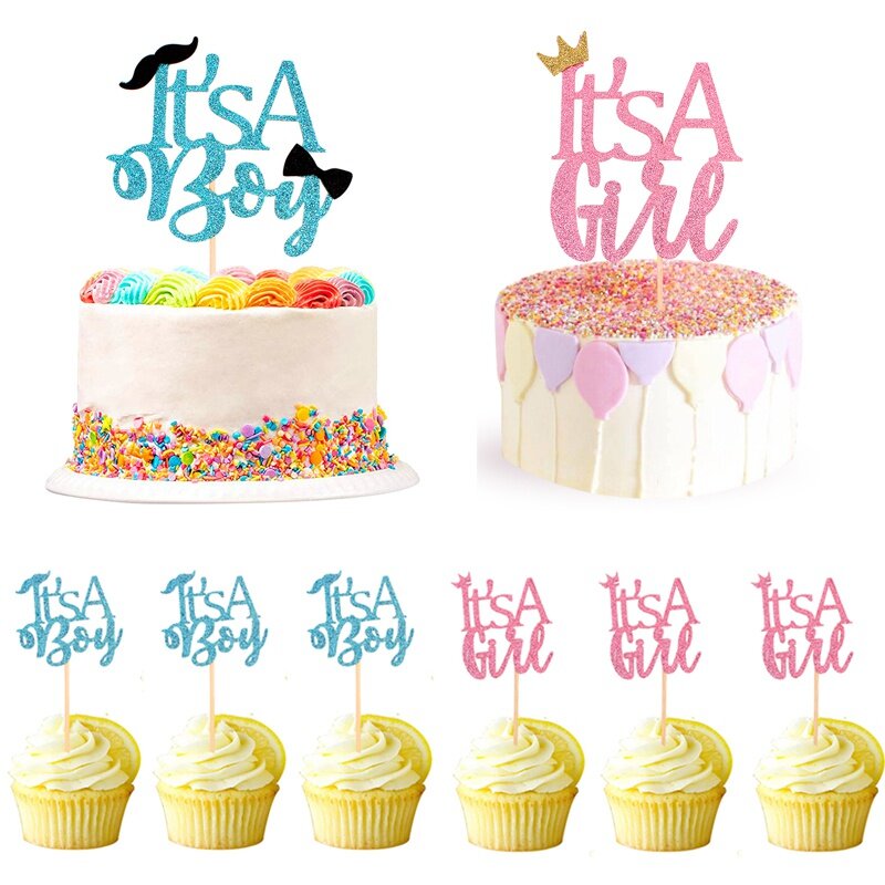 Gender Reveal Party Decor Gender Reveal Cake Topper Its a Girl Its a Boy Its a Cake Topper 