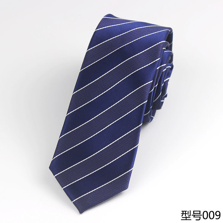6cm Striped Polka Dot Narrow Men's Tie High-End Yarn-Dyed Business Formal Wear Long Tie