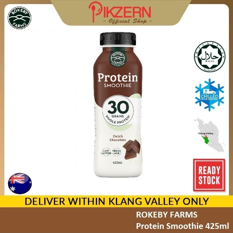PIKZERN [Ready Stock] ROKEBY FARMS 425ml Protein Smoothie FAST DELIVERY Grab and Go Chocolate