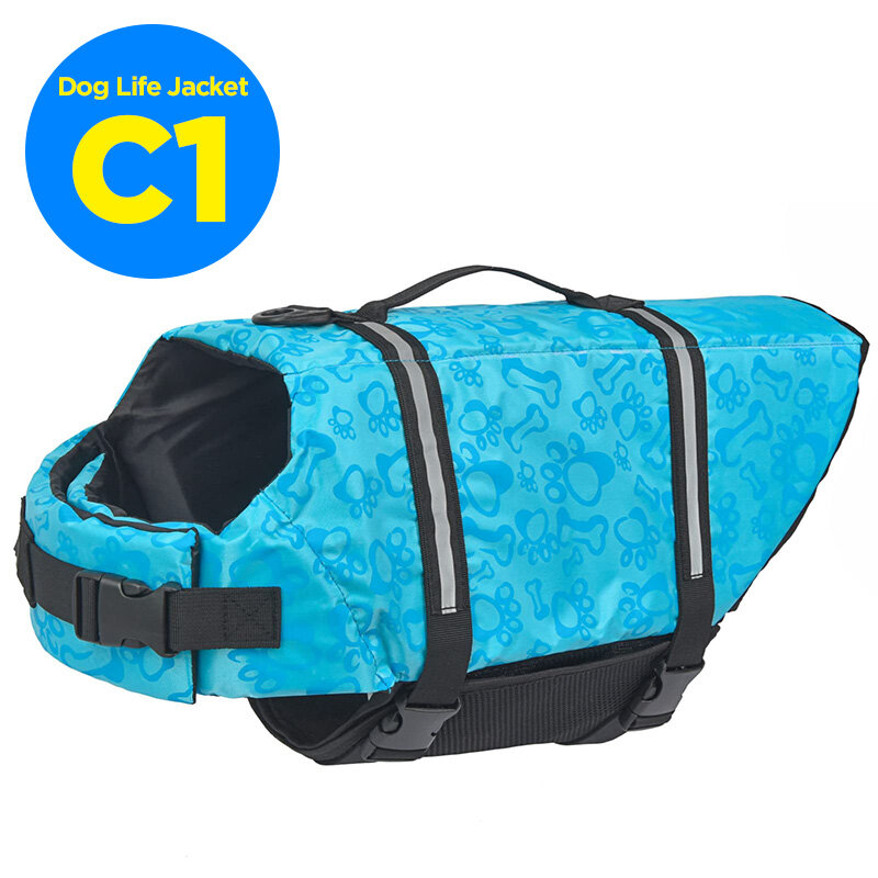 Dog Life Jacket Ripstop Safety Dog Life Vest for Swimming with Superior Buoyancy & Rescue Handle Adjustable Pet Life Preserver for Small Medium Large Dogs