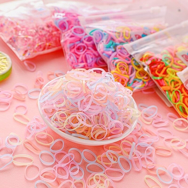 Set 1000 Dây Chun Buộc Tóc Nhiều Màu