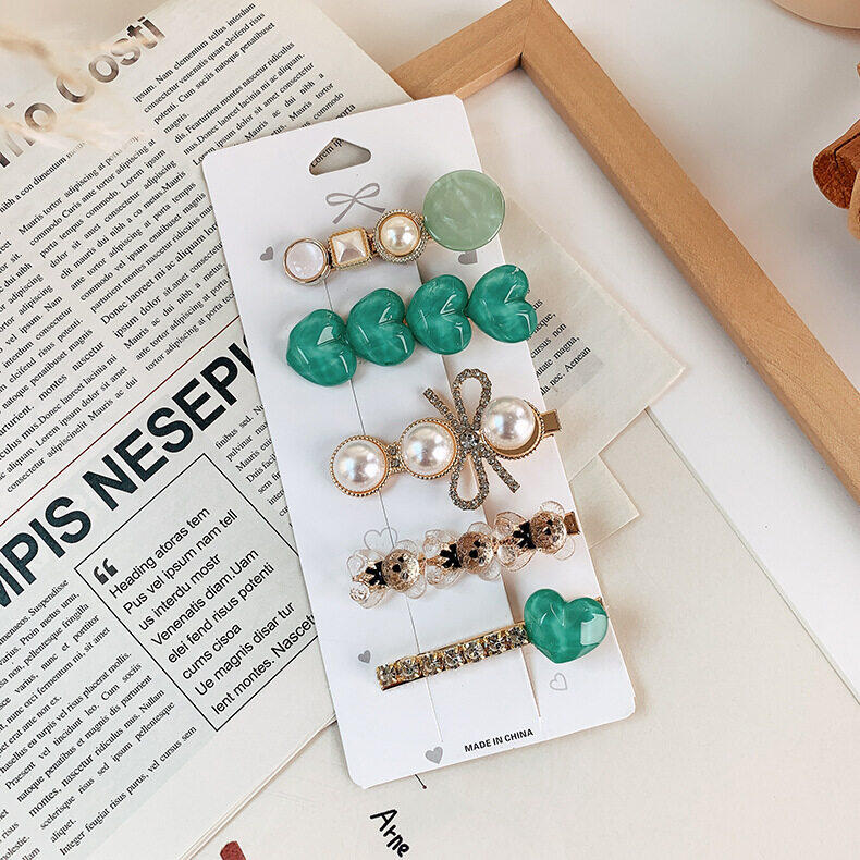 New Korean 6pcs Hair Clip Sweet Pearl Hairpin Set For Woman Girls Hair Accessories