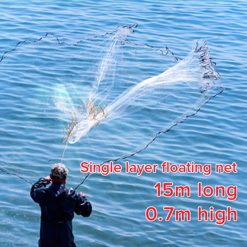 [Ready Stock] sportschannel Fishing Net Fish Mesh Trap Monofilament Gill Netting Outdoor Fishing Tackle