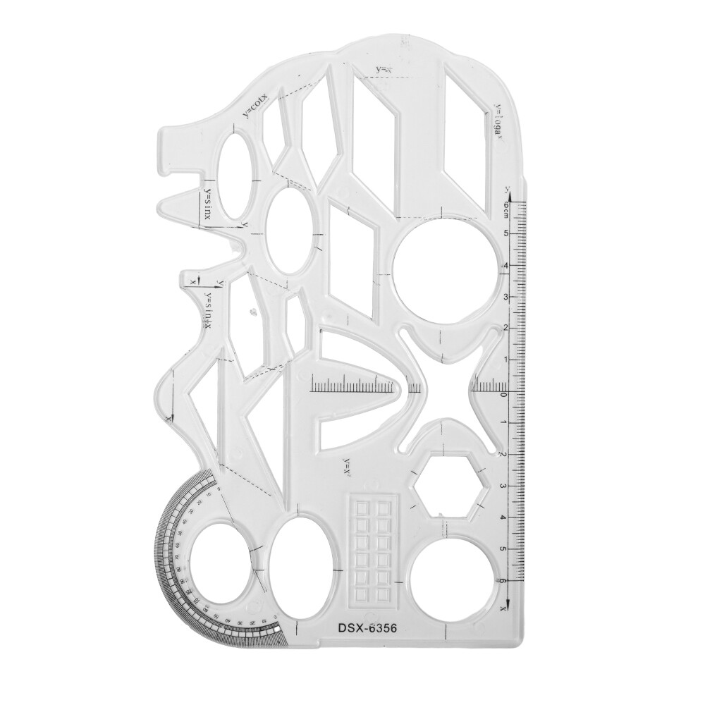 Multifunctional Transparent Geometric Drawing Ruler Office Teaching Examination Function Ruler Foldable Tape Drawing Stationery Student Mathematical Geometry Template Drawing Soft Ruler