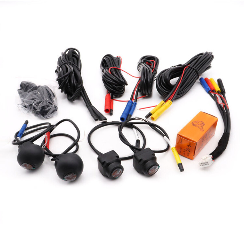 360° Car Camera Panoramic Surround View 1080P AHD Right+Left+Front+ Rear View Camera System for Android Auto Radio Night Vision