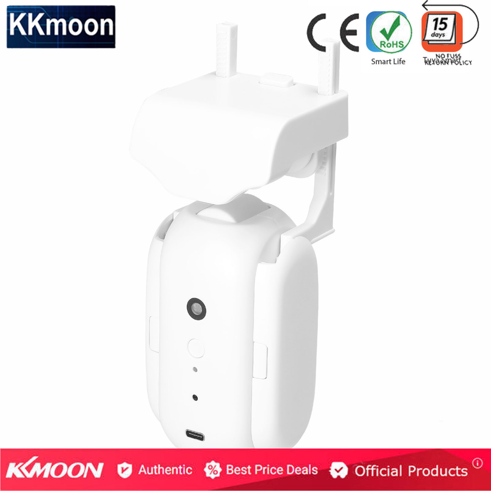 KKmoon Tuya Smart Curtain Motor BT Voice Control Switch Electric Curtain Robot APP Control Timer Setup Compatible with Alexa Google Home for Roman Rod