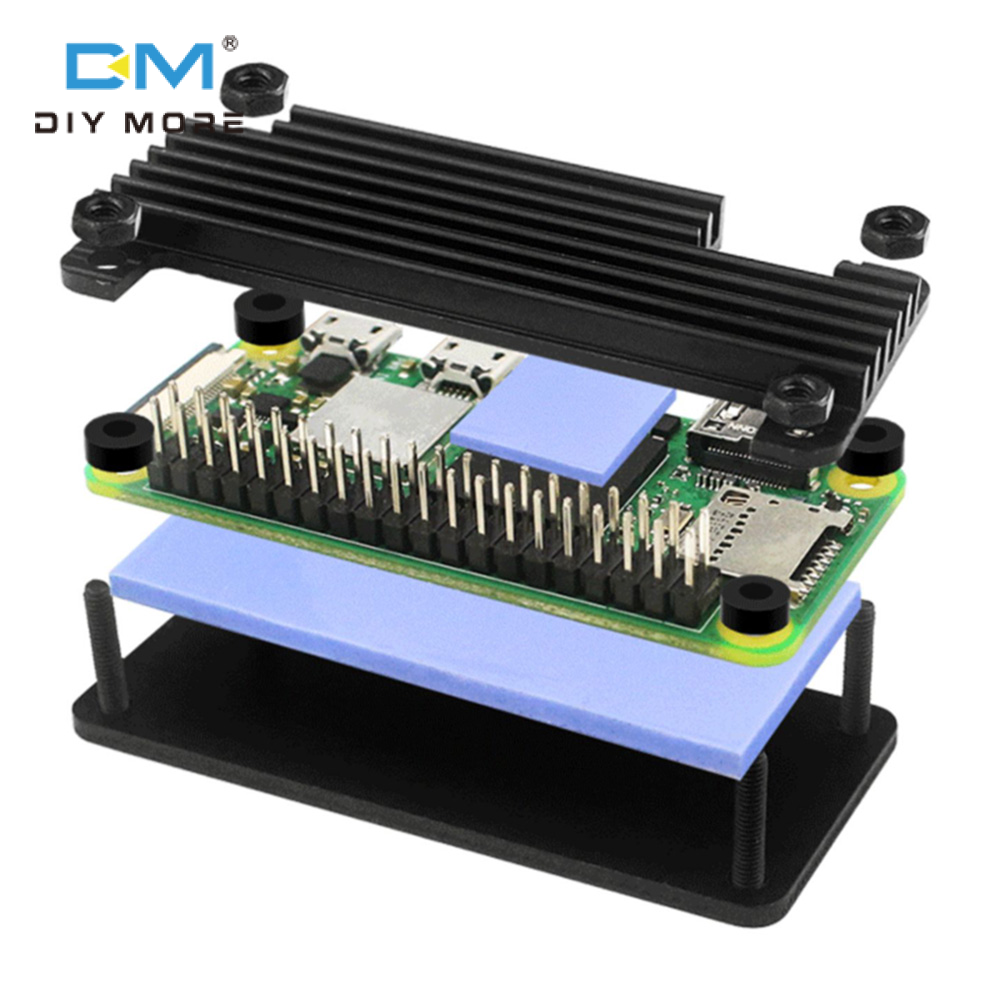 diymore Vỏ Nhôm Nguyên Chất Raspberry Pi Zero 2W Vỏ Bảo Vệ Raspberry Pi Zero 2W + Đầu Ghim