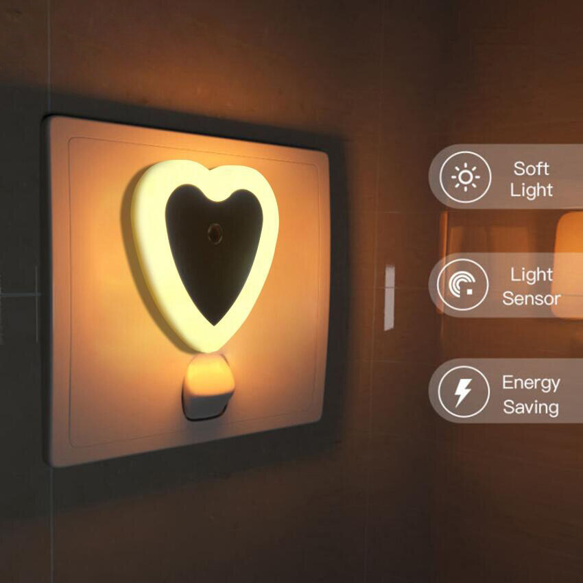 HOME MI LED Night AutoSmart Sleeping Light Sensor Light AUTO ON/OFF, High Quality wireless LED Night Mini Light, Bedside Lamp Bedroom Nightlight Smart Lighting Wall light for Bathroom Stair Bedroom 220V 0.5W