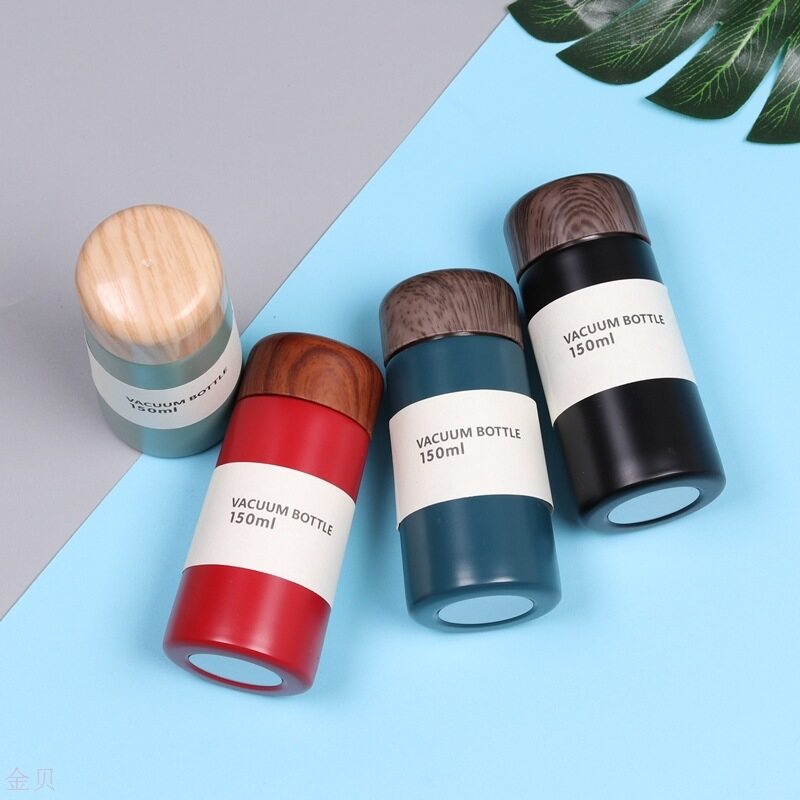 Bình Nước Du Lịch Mỏng 150Ml/250Ml,-Cốc Giữ Nhiệt Chân Không Cách Nhiệt Bằng Thép Không Gỉ Có Nắp Chống Tràn
