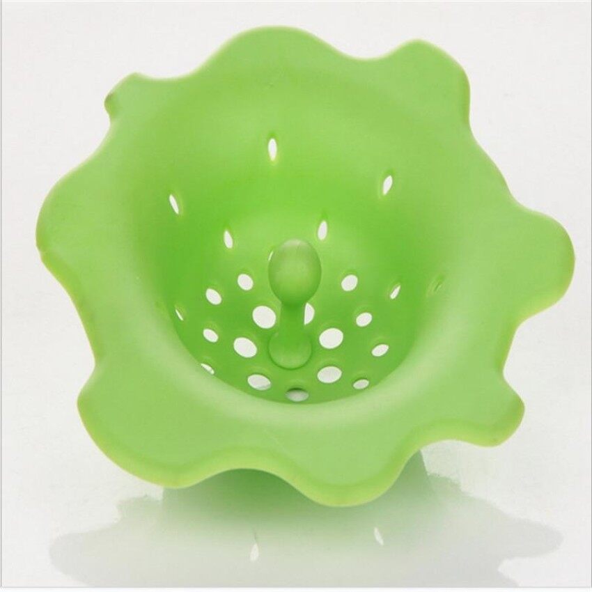 Skyingface 1 Pcs Rubber Flower Shape Floor Drain Sewer Floor Filter Trap Sink Strainer Kitchen Sink Drain Bathroom Shower Drain Cover - Green