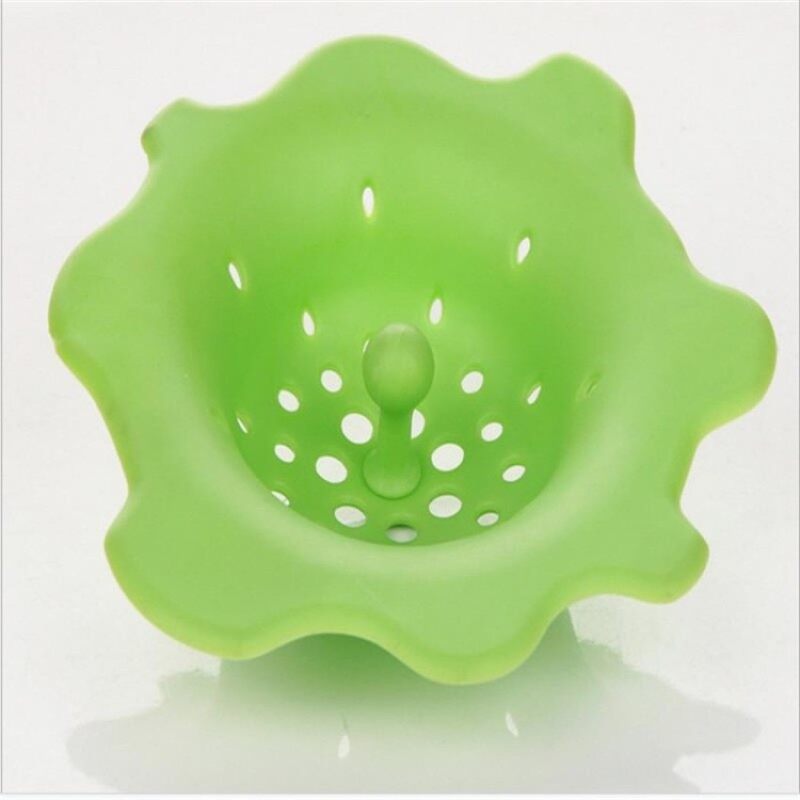 Skyingface 1 Pcs Rubber Flower Shape Floor Drain Sewer Floor Filter Trap Sink Strainer Kitchen Sink Drain Bathroom Shower Drain Cover - Green