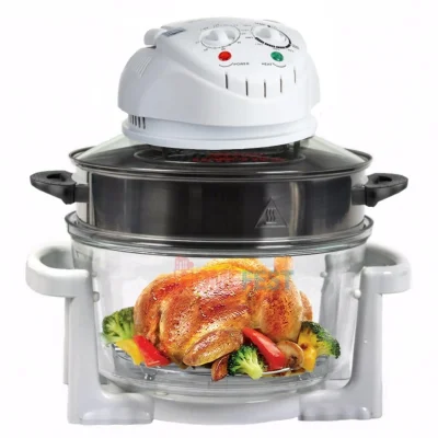 12L Halogen Convection Glass Bowl Oven w/Air Fryer Ring