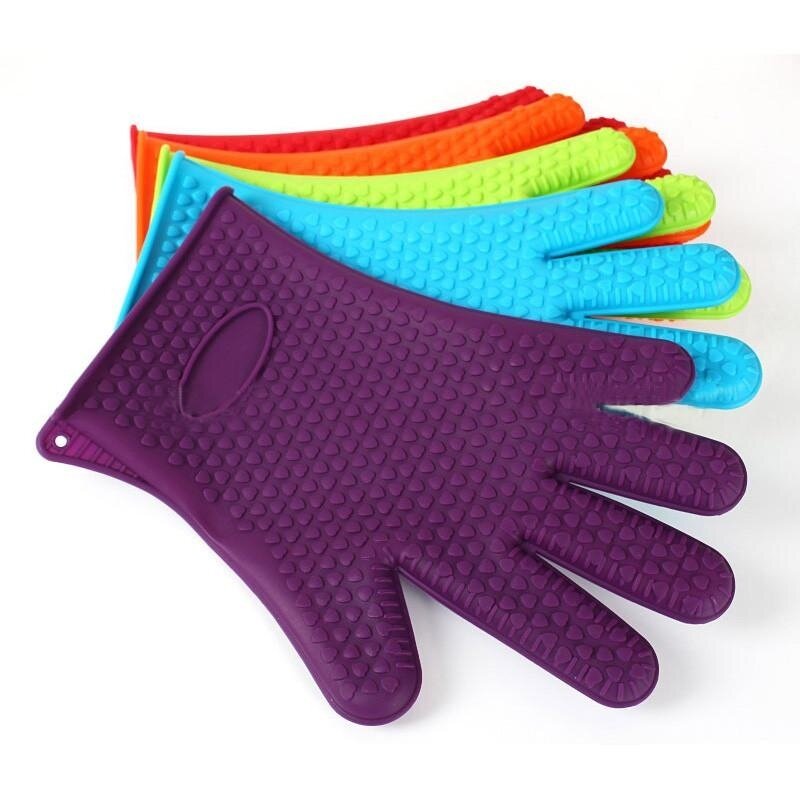 Ishowmall 1PC Kitchen Heat Resistant Silicone Glove Baking BBQ Cooking Mitt
