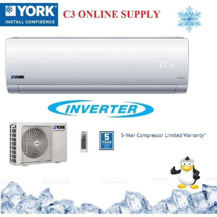 York 1.5 HP Inverter Aircond - YMW5J13AAS-W /YSL5J13AAS (R410A) | Lazada