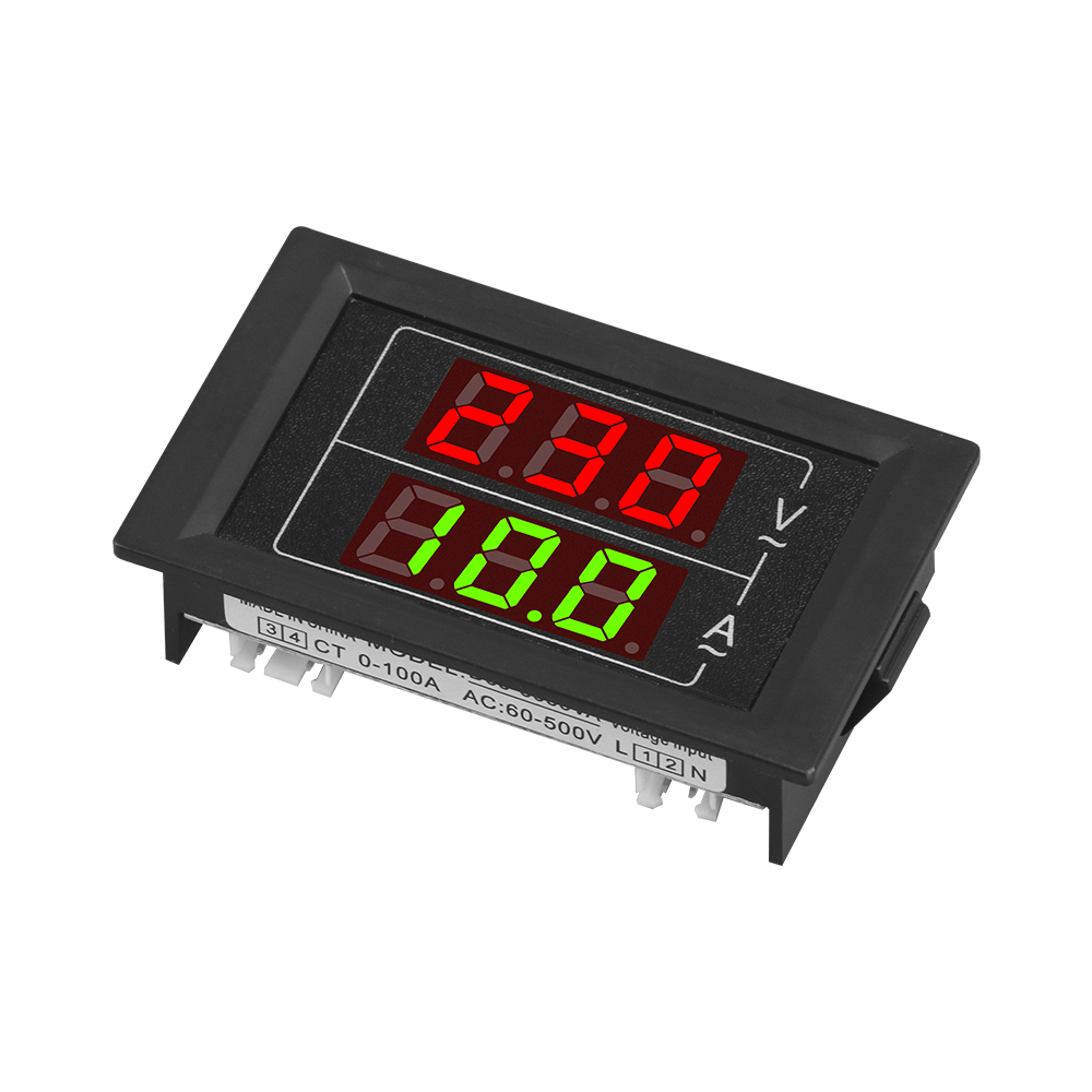 Aideepen Đồng hồ đo vôn Ampe AC 500V 100A Vôn kế kỹ thuật số bảng Ampe kế 2 Điện áp dây amperage Máy Đo Máy kiểm tra với máy biến dòng