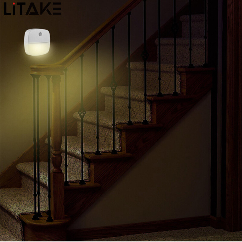 Led Smart Night Light Wall Lamp Energy Saving Pir Motion Sensor Kitchen Cabinet Light Bedroom Bedside Lamp