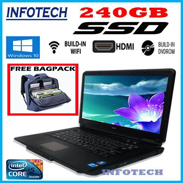 Nec VX-A SSD 240GB intel core i5 4GB DDR3 DVD HDMI WIFI LAPTOP NOTEBOOK ( Refurbished 15.6 ) Free backpack Malaysia
