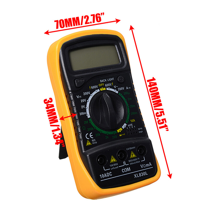 KIPRUN Đồng Hồ Vạn Năng Kỹ Thuật Số LCD Ampe Kế AC DC Máy Kiểm Tra Vôn Kế Thiết Bị Đo Hiển Thị LCD Với 2 Dây Dẫn Nhỏ Nhất, XL830L