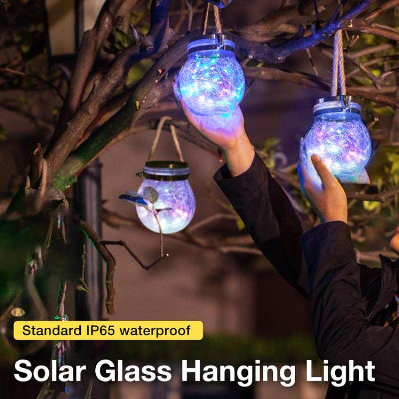 Đèn Lồng Năng Lượng Mặt Trời Viugreum Jar Trang Trí Ngoài Trời Đèn Năng Lượng Mặt Trời Lọ Thủy Tinh Sọc Trong Suốt Với Pin Tích Hợp Cho Trang Trí Sân Vườn