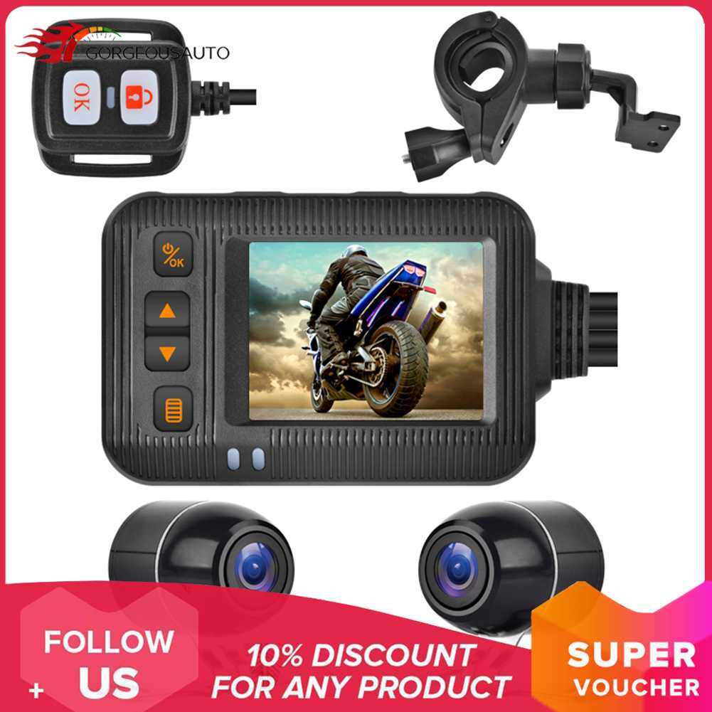 SE20รถจักรยานยนต์ Dash Cam ด้านหน้า + กล้องด้านหลัง2นิ้วจอแสดงผลรถ