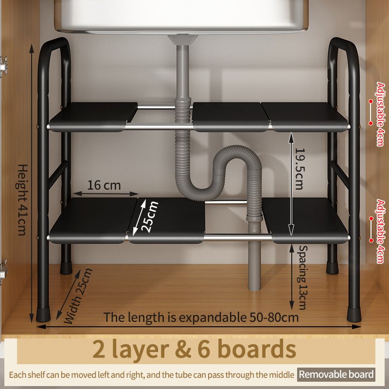 Extendable Racks Extendable Under Sink Rack Stainless Steel Sink Organizer Rack Kitchen ...