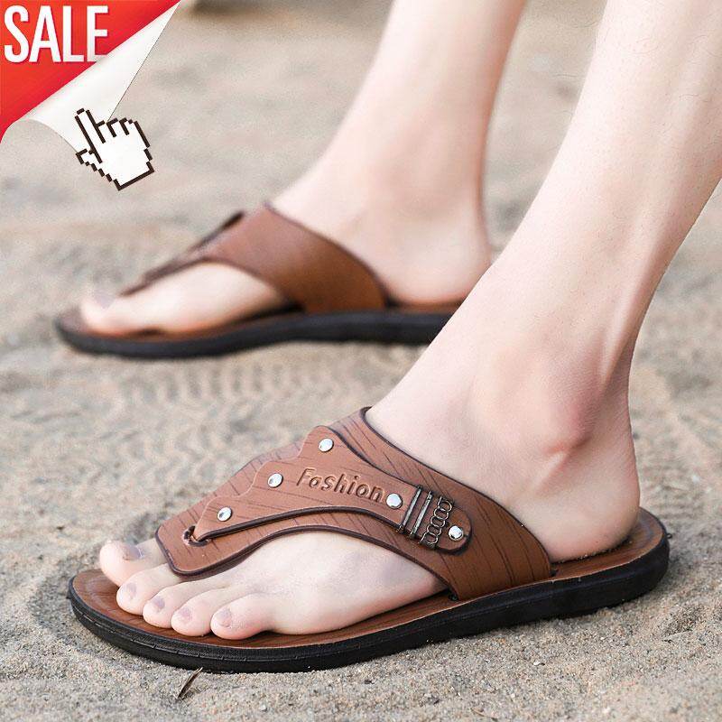 LAOCHRA Summer Shoes Men Slippers High Quality leather Sandals For Men  Comfortable Flip Flops Men Beach Sandals Men Shoes