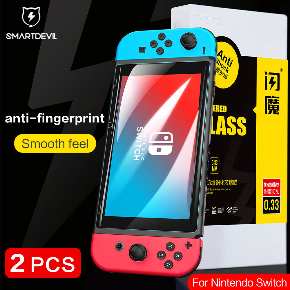 SmartDevil NS Screen Protector For Nintendo Switch OLED / Switch lite / Switch V2 Full Coverage Tempered glass film With Anti-blue light HD Anti-fingerprint Explosion-proof