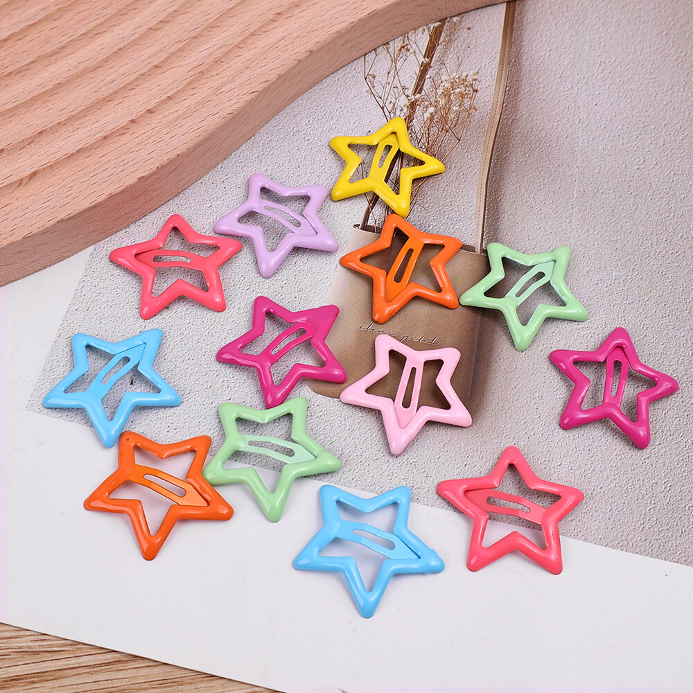 Kẹp tóc hình ngôi sao Y2K mini dễ thương/Kẹp Tóc trang trí bằng kim loại cho trẻ em/Phụ kiện tóc năm cánh màu kẹo