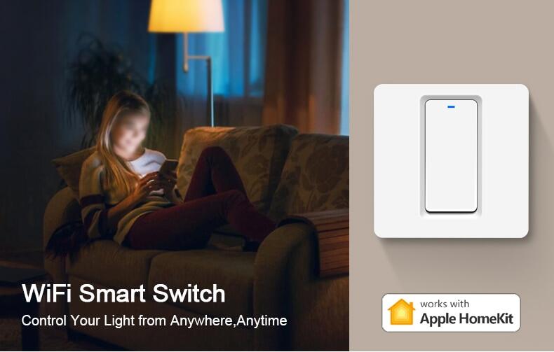 Smart Apple Homekit House Wall light Switch Wireless WiFi Siri Voice Remote Control Key Interruptor Work With Apple Home kit App