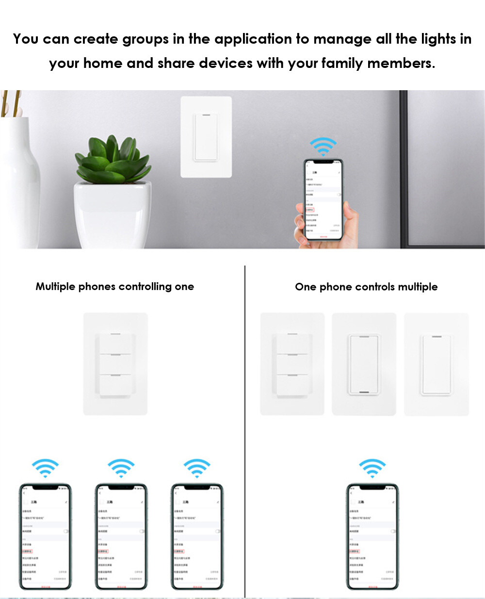 E cuộc sống cửa hàng thông minh wifi công tắc cảm ứng tường tuya zigbee bluetooth tường chuyển đổi 2 cách kiểm soát công tắc thông minh 100-240vac công tắc hẹn giờ chúng tôi không có dây trung tính yêu cầu đèn thông minh chuyển đổi 1 2 3 gang tuya nhà thô