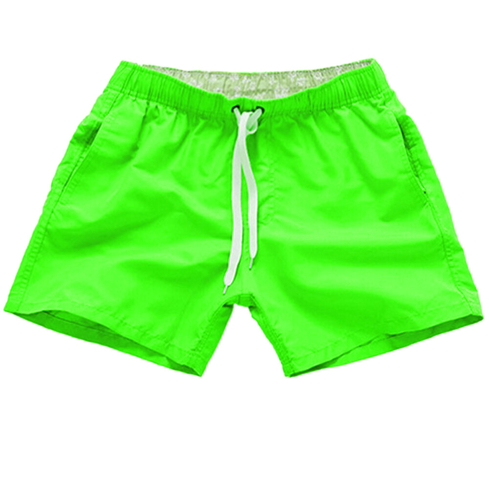 qizhangwei® Casual Solid Color Summer Beach Shorts Pants Men Drawstring Swimming Trunks