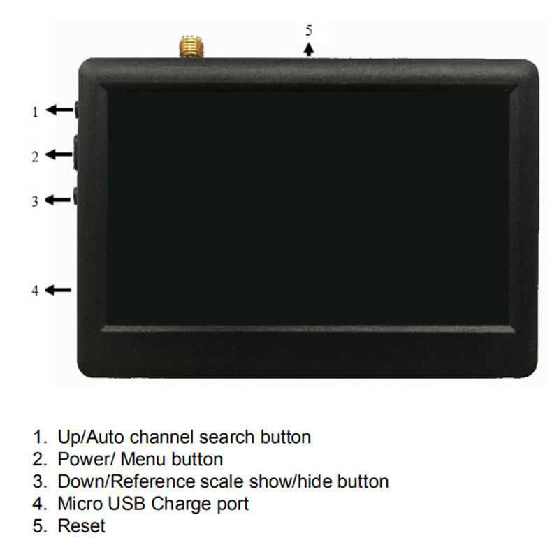 Monitor Receiver FPV 5.8G de 4.3 pulgada