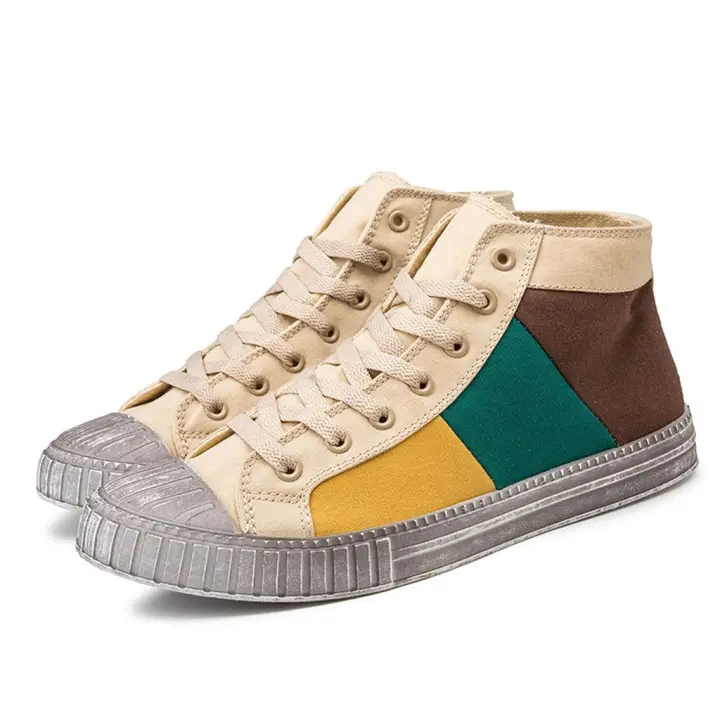 women's fashion casual trend color matching canvas sneakers