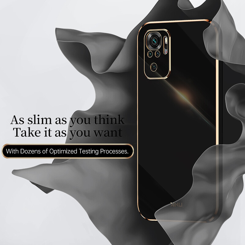 AnDyH Ốp Điện Thoại Mạ Cho Xiaomi Redmi Note 10 10S 4G Ốp Bảo Vệ Máy Ảnh Chính Xác Ốp Viền Thẳng Sang Trọng