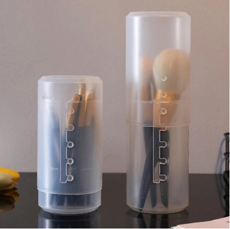 Sanhe 1pcs Transparent PVC Dustproof Storage Box Adjustable Height Makeup Brush Box with Lid