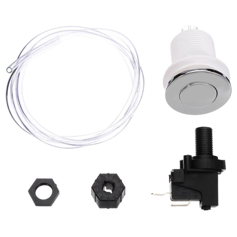 125-250V 16A On Off Push Air Button Switch for Bath Spa Jet Tub Disposal Tubing Pneumatic Air Pressure Switch Knob Kit 32MM
