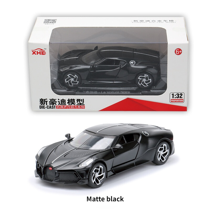 1:24/1:32 Bugatti alloy diecast car model pull back car model ornaments with sounds and lights car toy for kids children's boy toy car collection gift