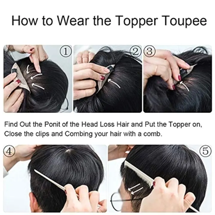 100 Real Human Hair Men Wigs Short Hair Increase Hair Volume Hair