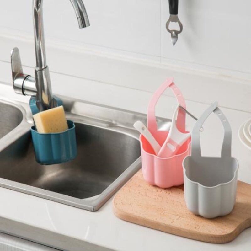 1 Pack Kitchen Sink Drain Rack Soap Sponge Holder Adjustable Faucet Storage Hanging Basket Kitchen Accessories