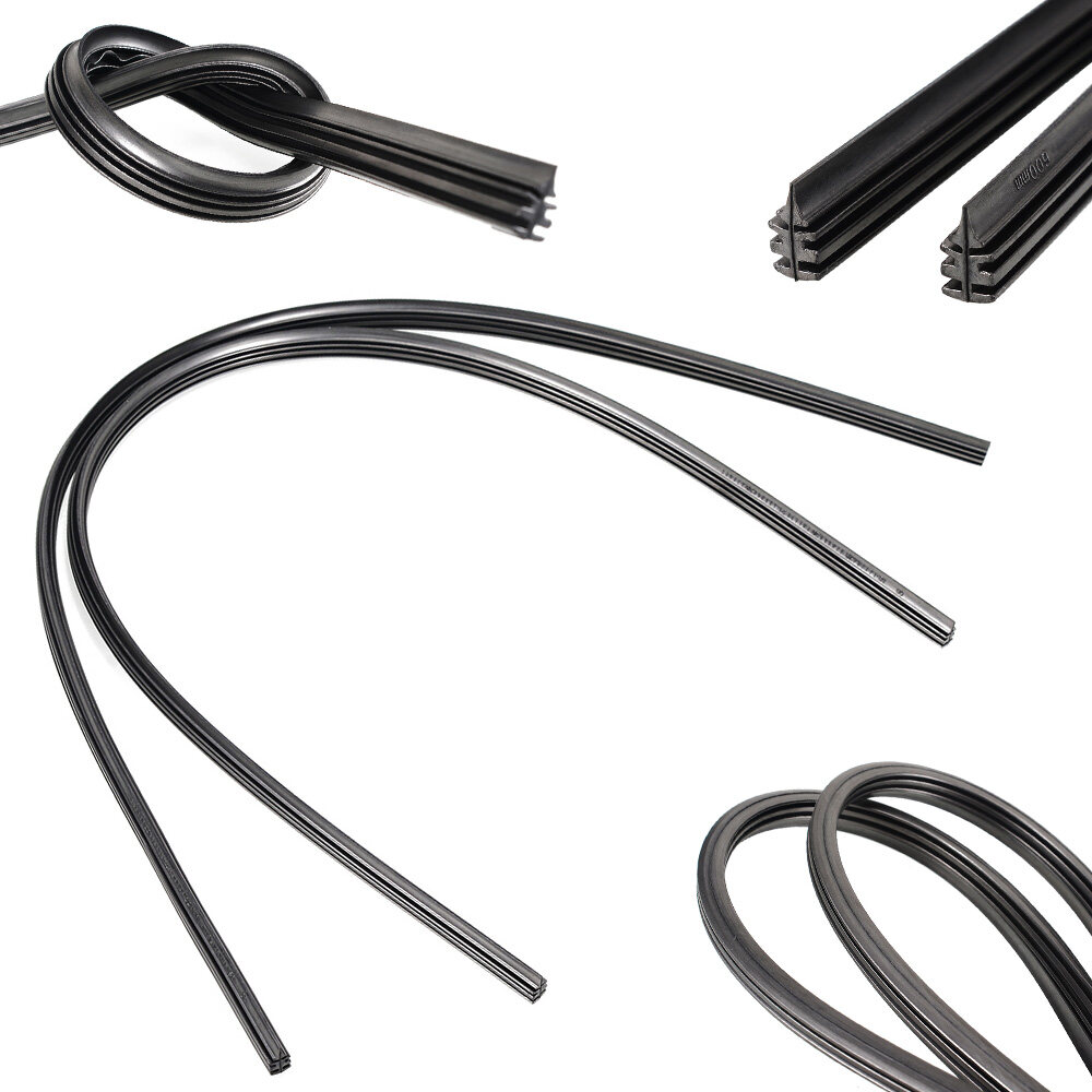 BOKALI 2 Chiếc Lưỡi Gạt Nước Kính Chắn Gió Không Khung Bằng Cao Su Thông Dụng 28 Inch 6Mm Thay Thế