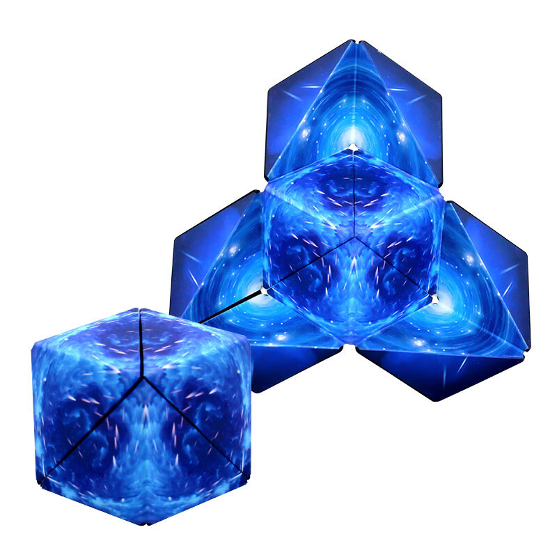 Kmoist 3D Rubik's Cube Three-Dimensional Variety Geometric Intelligence Magnetic Magic Cube Children's Early Educational Puzzle Toys Stress Reliever Fidget Toy