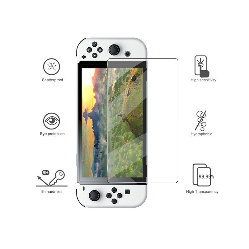 Kính Cường Lực Miếng Dán Bảo Vệ Màn Hình 9H HD Cho Nintendo Switch Miếng Bảo Vệ Màn Hình OLED Cho Switch NS Phụ Kiện Trò Chơi OLED