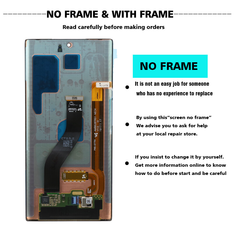 AMOLED Vỡ 6.3 Inch Chính Hãng Cho Samsung Galaxy Note 10 N970F Note10 N970 N9700 LCD Với Khung Màn Hình Cảm Ứng Bộ Số Hóa Lắp Ráp