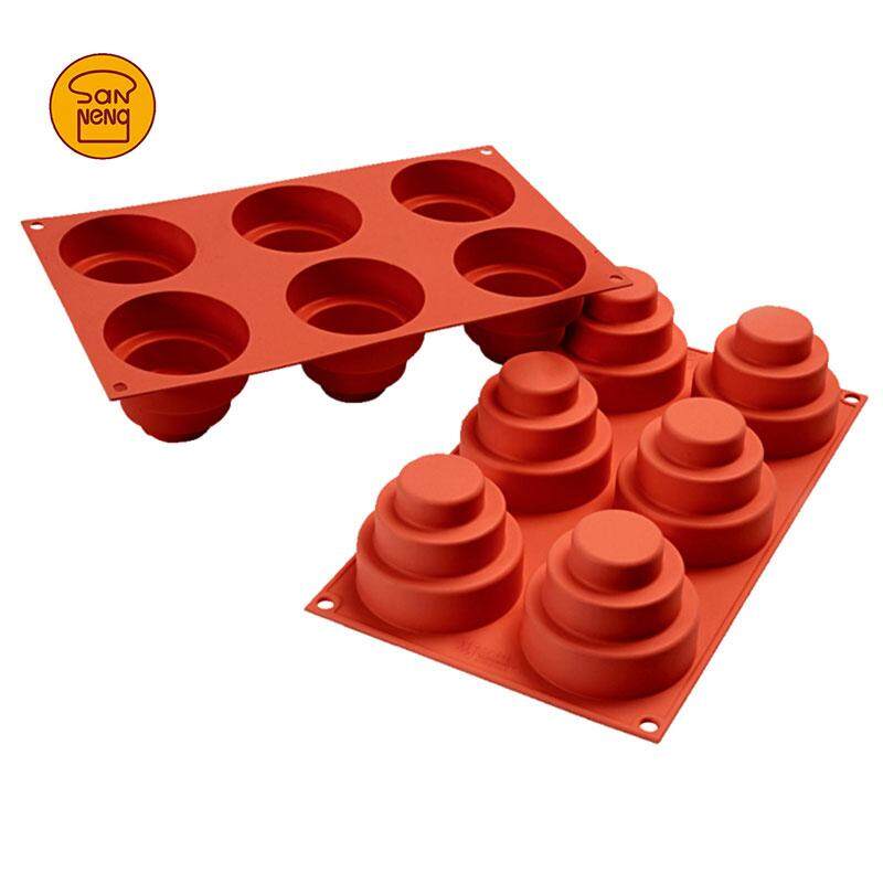 Sannengqiju SF148 Ý Nhập Khẩu 6 THẬM CHÍ Mini Tuyệt Vời Bánh Nhựa Khuôn Bánh Silicone Baking Bộ Tạo Khuôn Hình