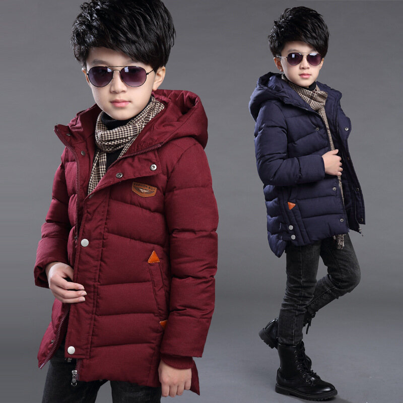 ECHOLI Winter Children Jackets Boys Girl down coat for 3-12 years Fashion Baby Warm Coat Kids hooded Coats for boys