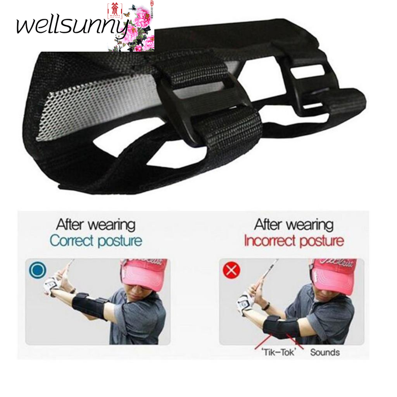 Wellsunny Golf Swing Training Aid Elbow Support Corrector Wrist Brace Practice Tool