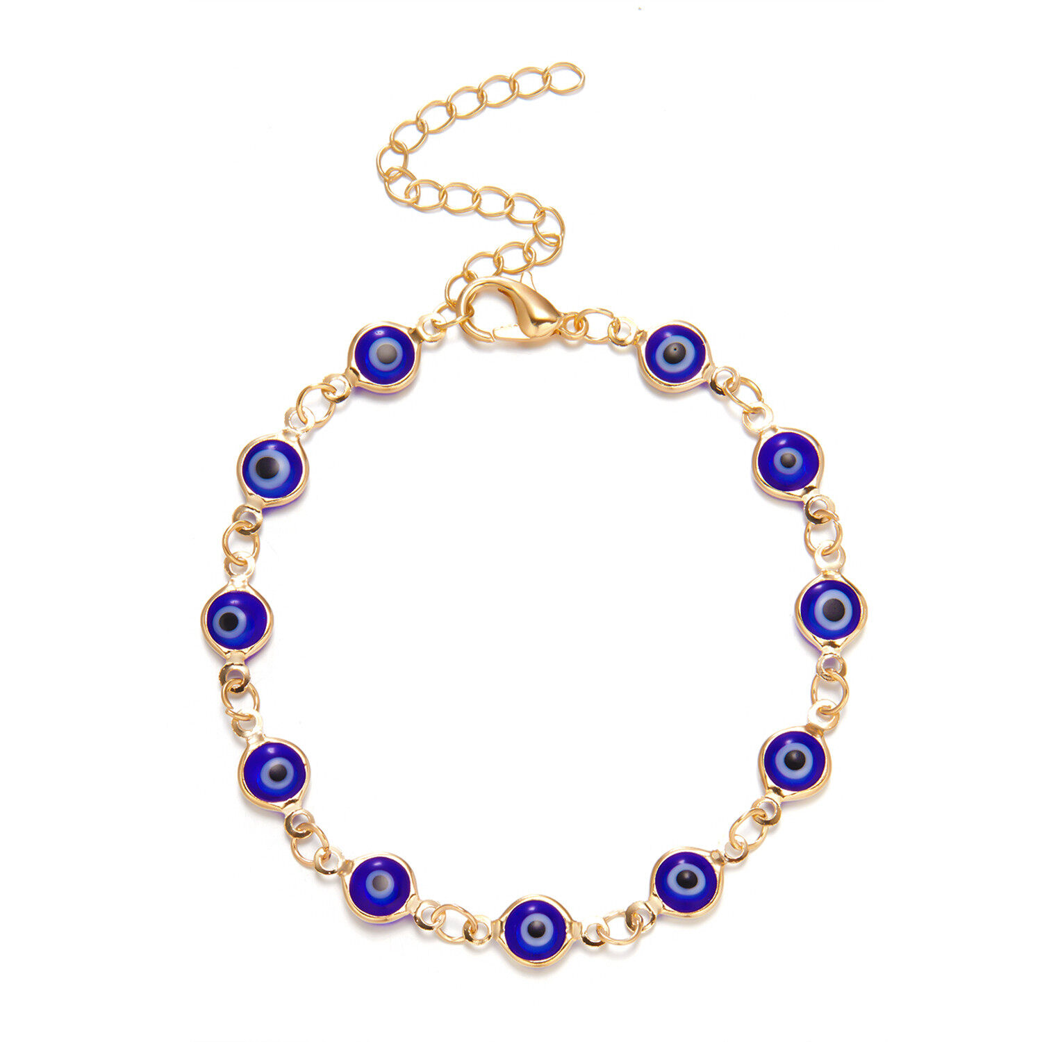 Lucky Turkey Evil Eye Bracelet Colorful Red Blue Eye Aesthetic Jewelry For Women Simple Trendy Adjustable Metal Chain Bracelets