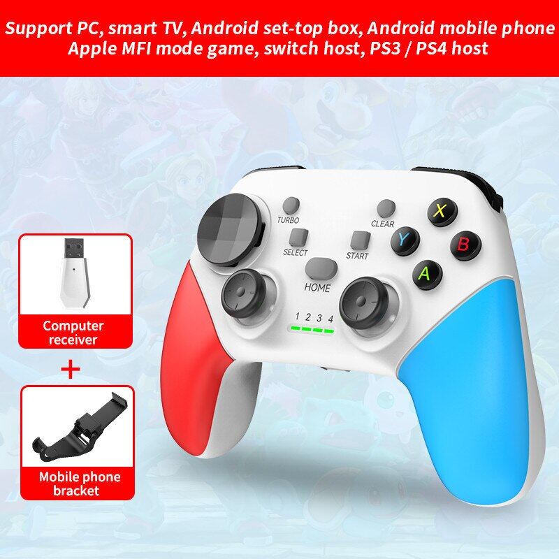 Wireless BT 2.4G TypeC Game Controller for Switch Pro PC Android IOS Tablet Smart TV PS3 Gamepad Joystick Control with Vibration